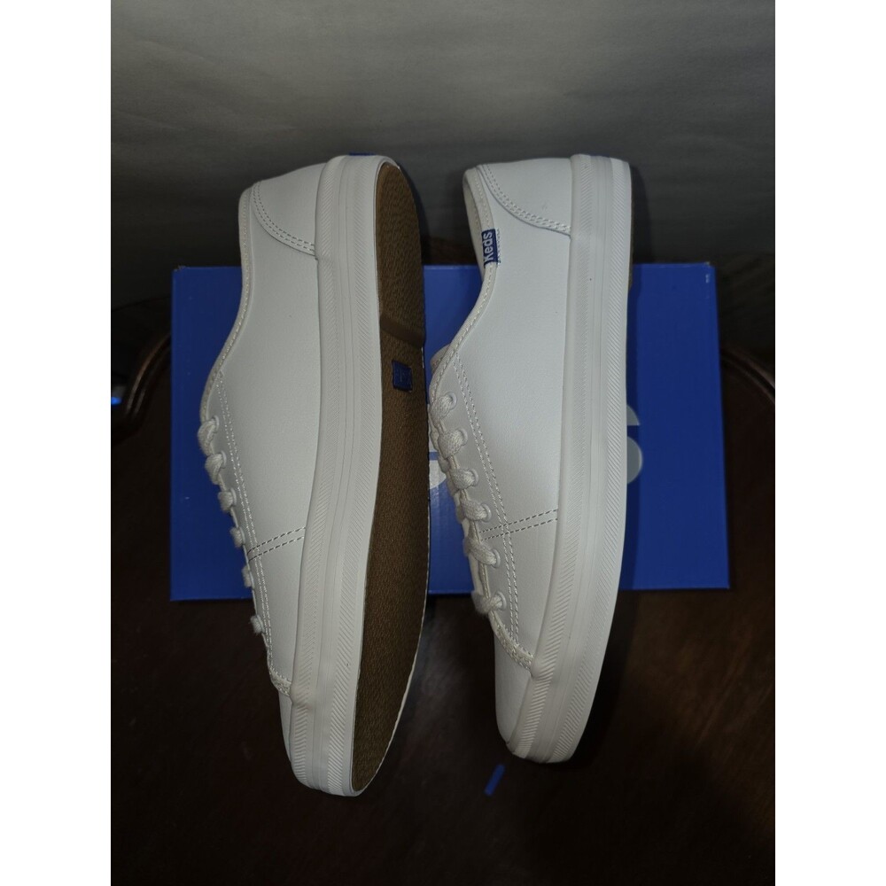 Keds Kickstart Leather Womens 7.5 White Blue Gum Sneakers WH57559 NIB